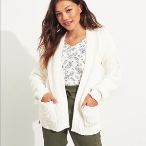 Oversized knit white cardigan